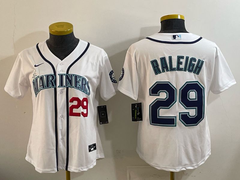 Women Seattle Mariners #29 Raleigh White Game 2026 Nike MLB Jersey style 04->women mlb jersey->Women Jersey